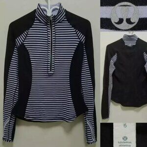 Lululemon U-Turn Reversible Pullover 6 Small Polar Haze Run Classic Stripe
